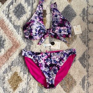 Cyn & Luca Tie-Dye Bikini Set- Reversible Bottom